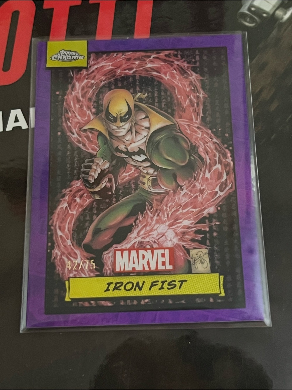 Marvel Iron Fist Collectible Card - Purple Border - Topps chrome